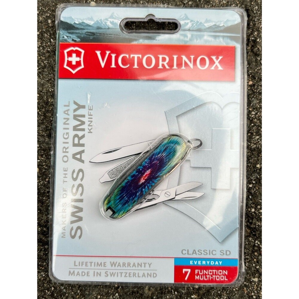 Victorinox Classic SD Swiss Army knife- 2007 Tie Dye Purple. New in Pkg #2025